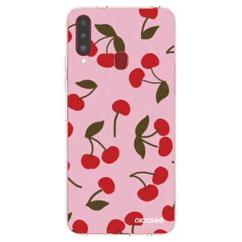 Picasee silikonový průhledný obal pro Samsung Galaxy A20s - Cherry