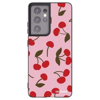 Picasee silikonový černý obal pro Samsung Galaxy S21 Ultra 5G G998B - Cherry