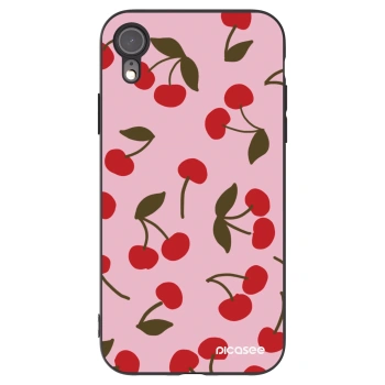 Picasee silikonový černý obal pro Apple iPhone XR - Cherry
