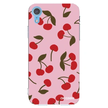 Picasee silikonový průhledný obal pro Apple iPhone XR - Cherry