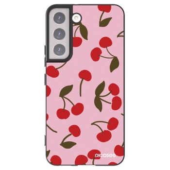 Picasee silikonový černý obal pro Samsung Galaxy S22 5G - Cherry