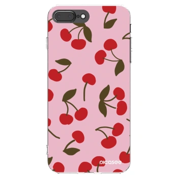 Picasee silikonový průhledný obal pro Apple iPhone 7 Plus - Cherry