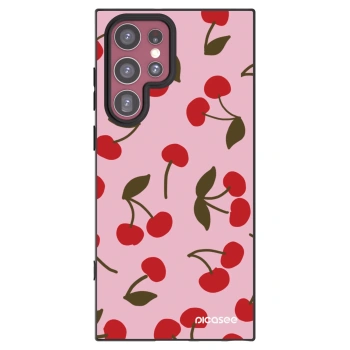 Picasee silikonový černý obal pro Samsung Galaxy S22 Ultra 5G - Cherry