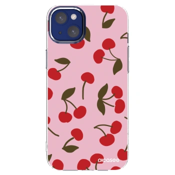 Picasee silikonový průhledný obal pro Apple iPhone 14 Plus - Cherry