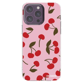 Picasee silikonový průhledný obal pro Apple iPhone 14 Pro Max - Cherry