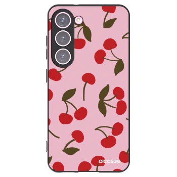 Picasee silikonový černý obal pro Samsung Galaxy S23 5G - Cherry