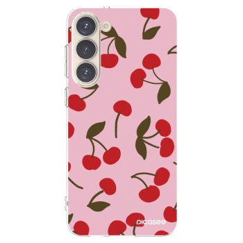 Picasee silikonový průhledný obal pro Samsung Galaxy S23+ 5G - Cherry