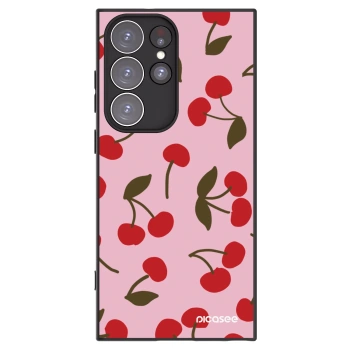 Picasee silikonový černý obal pro Samsung Galaxy S23 Ultra 5G - Cherry