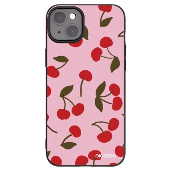 Picasee silikonový černý obal pro Apple iPhone 15 Plus - Cherry