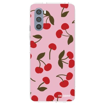 Picasee silikonový průhledný obal pro Motorola Moto G62 - Cherry