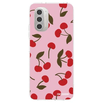 Picasee silikonový průhledný obal pro Motorola Moto G51 - Cherry
