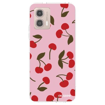 Picasee silikonový průhledný obal pro Motorola Moto G53 5G - Cherry