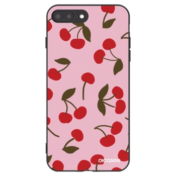 Picasee silikonový černý obal pro Apple iPhone 7 Plus - Cherry