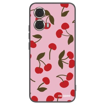Picasee silikonový černý obal pro Motorola Moto G85 - Cherry