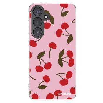 Picasee silikonový průhledný obal pro Samsung Galaxy S24 FE S721B - Cherry