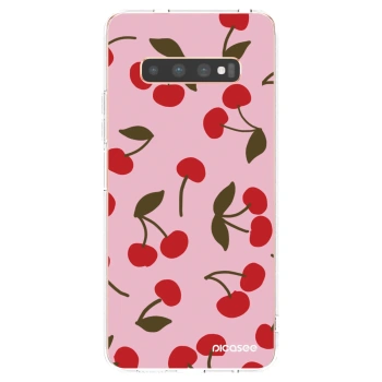 Picasee silikonový průhledný obal pro Samsung Galaxy S10 Plus G975 - Cherry
