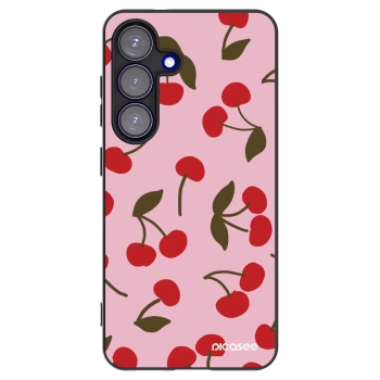 Picasee silikonový černý obal pro Samsung Galaxy S25 5G - Cherry