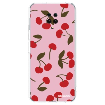 Picasee silikonový průhledný obal pro Xiaomi Redmi Note 9 Pro - Cherry