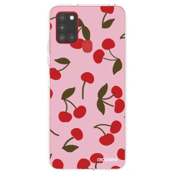 Picasee silikonový průhledný obal pro Samsung Galaxy A21s - Cherry