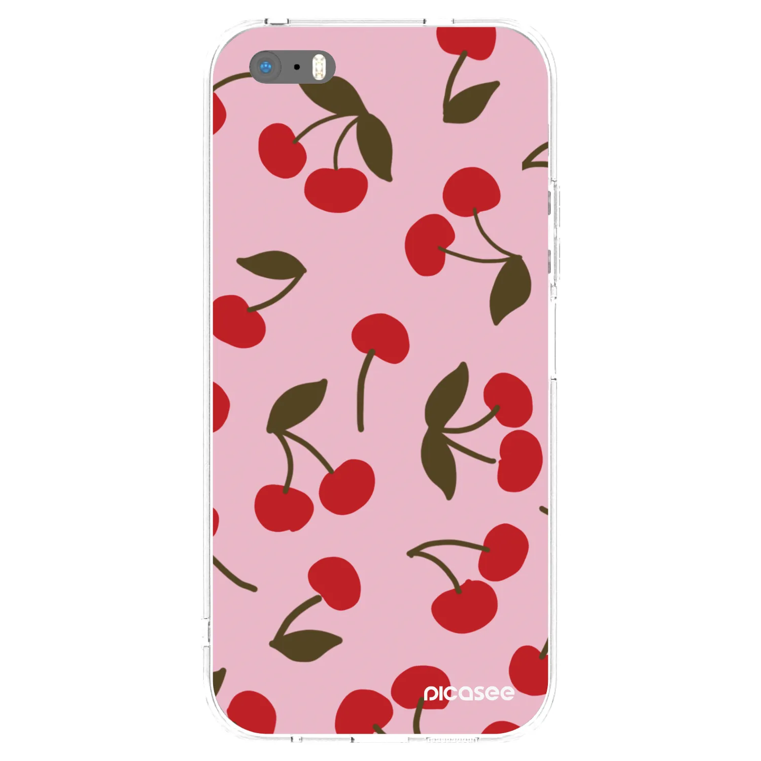 Picasee silikonový průhledný obal pro Apple iPhone 5/5S/SE - Cherry