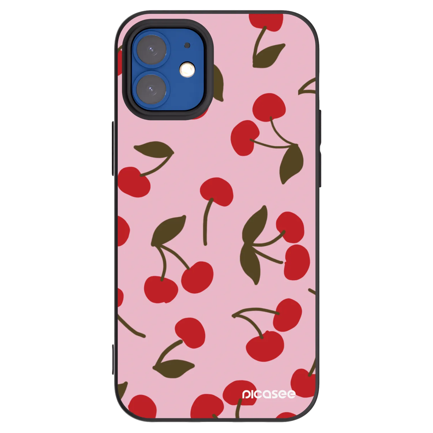 Picasee silikonový černý obal pro Apple iPhone 12 mini - Cherry