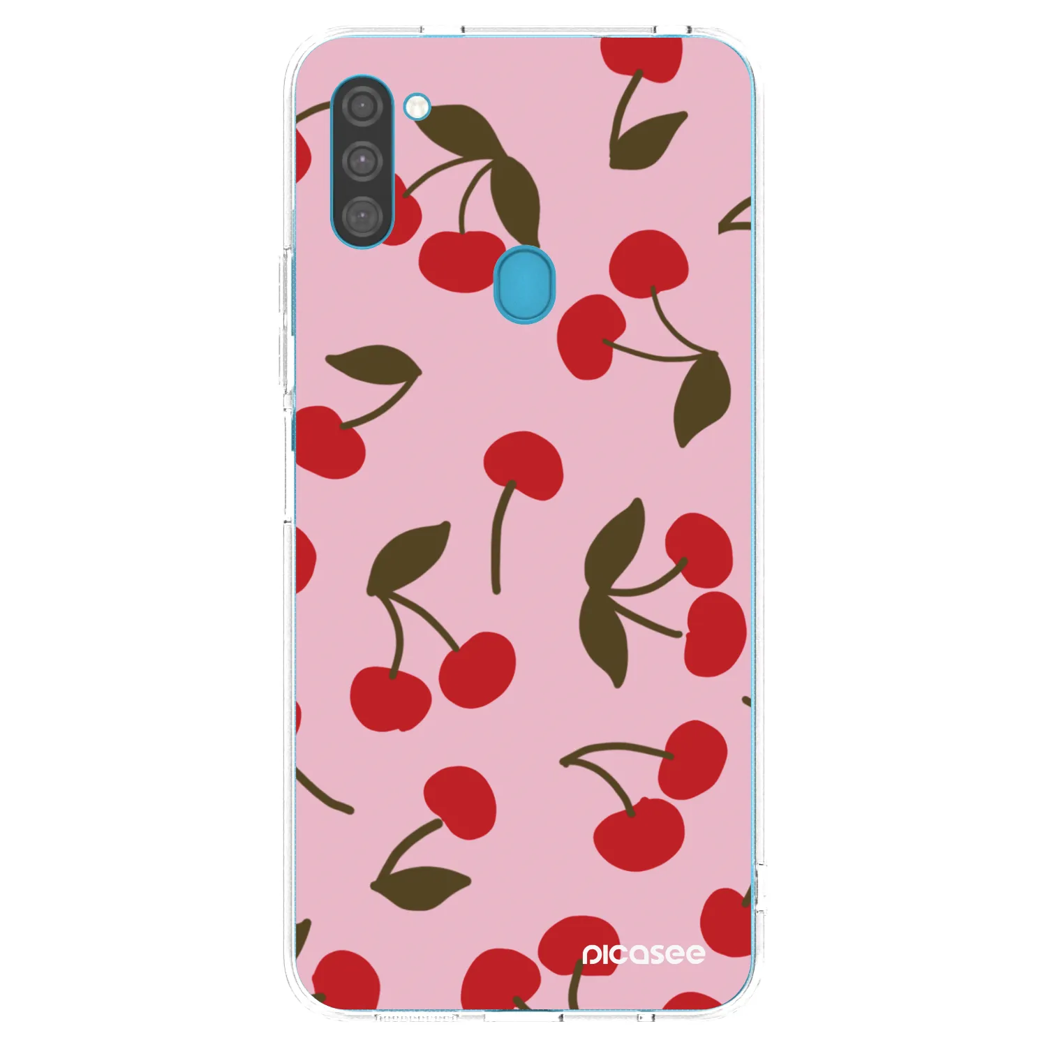 Picasee silikonový průhledný obal pro Samsung Galaxy M11 - Cherry
