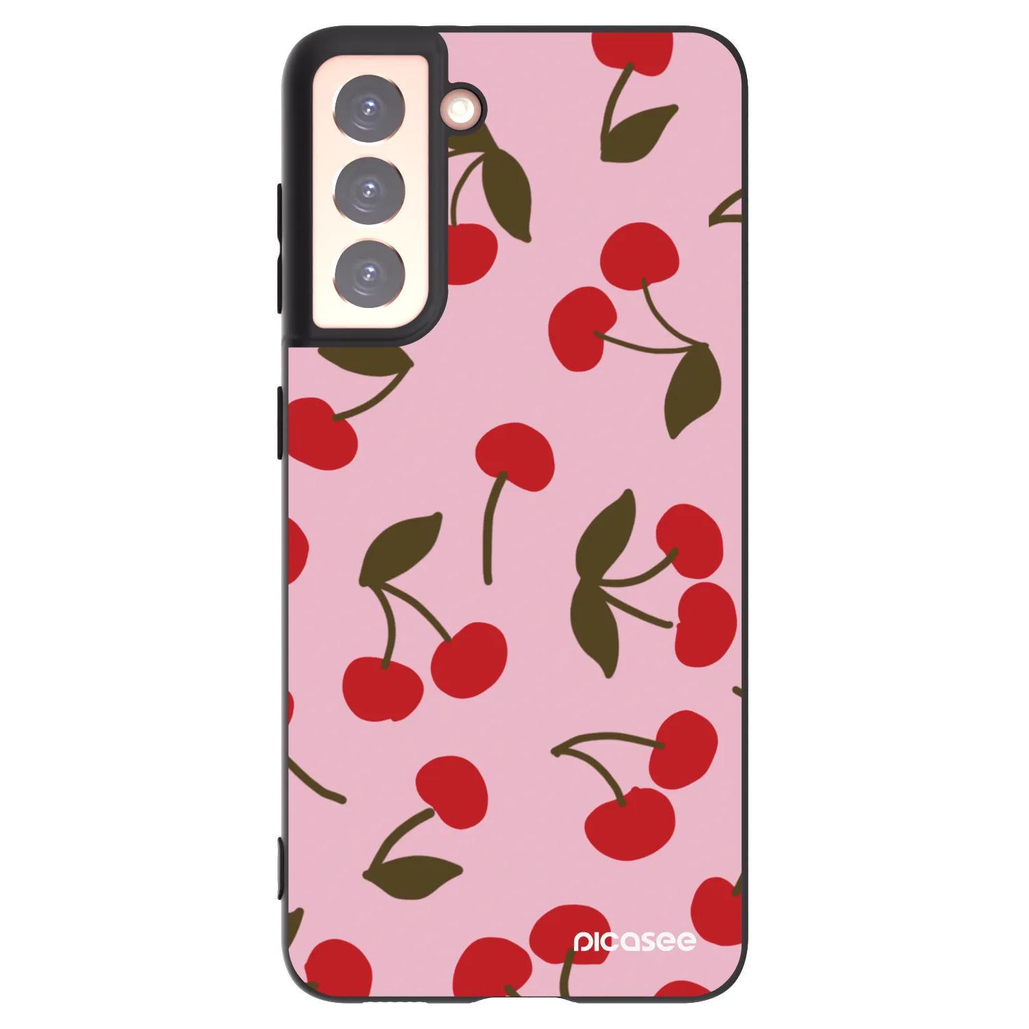 Picasee silikonový černý obal pro Samsung Galaxy S21 5G G991B - Cherry