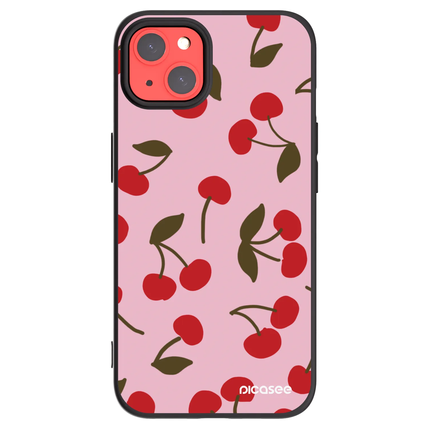 Picasee silikonový černý obal pro Apple iPhone 13 - Cherry
