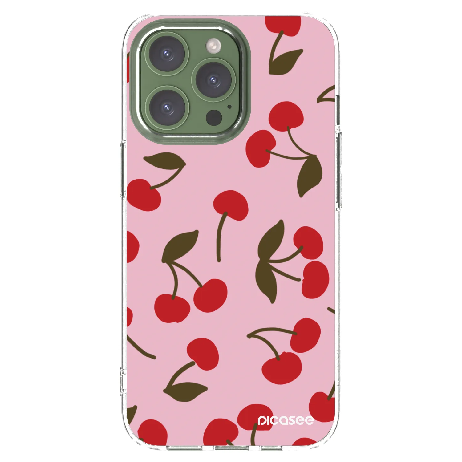 Picasee silikonový průhledný obal pro Apple iPhone 13 Pro - Cherry