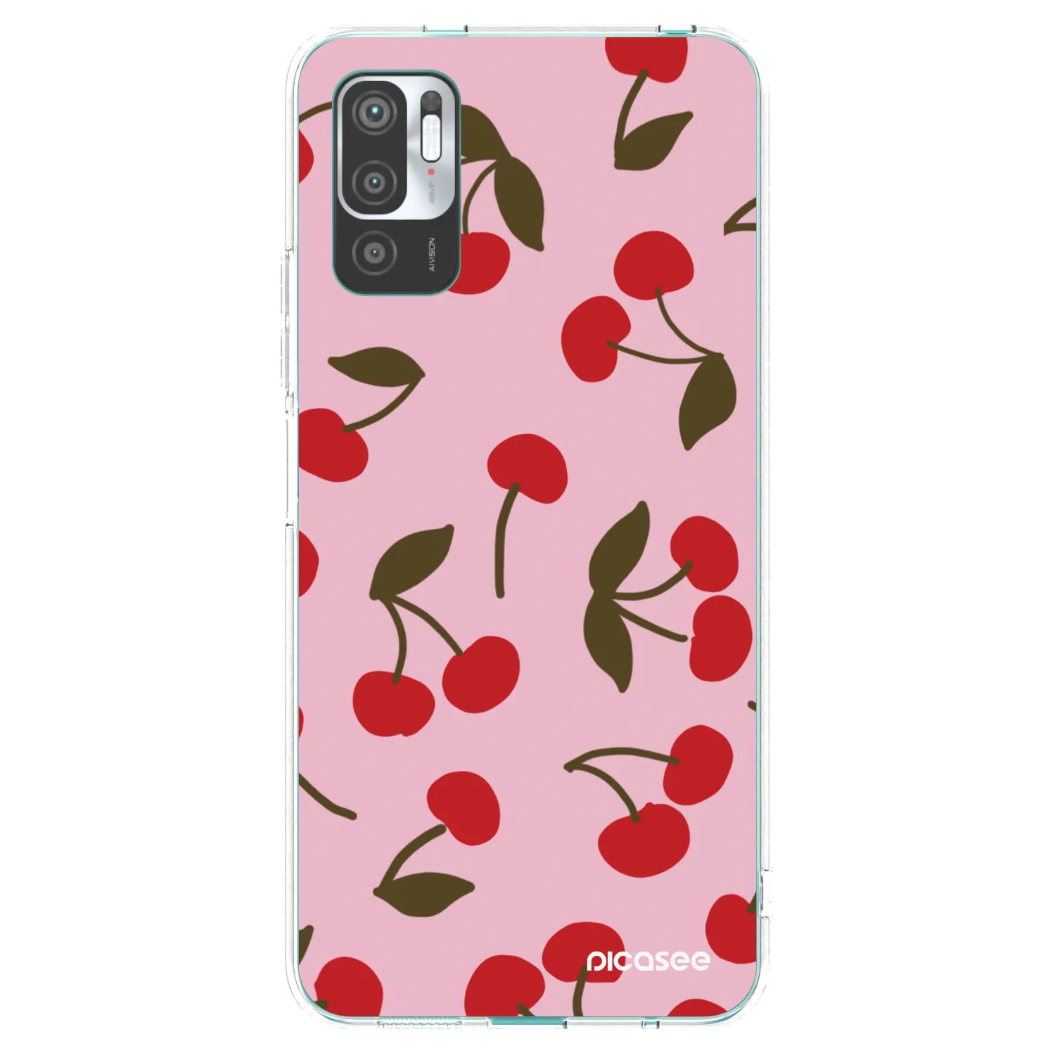 Picasee silikonový průhledný obal pro Xiaomi Redmi Note 10 5G - Cherry
