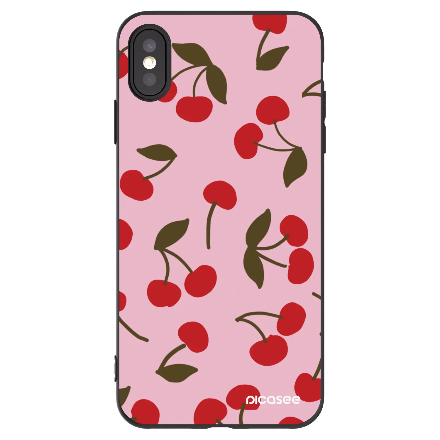 Picasee silikonový černý obal pro Apple iPhone XS Max - Cherry