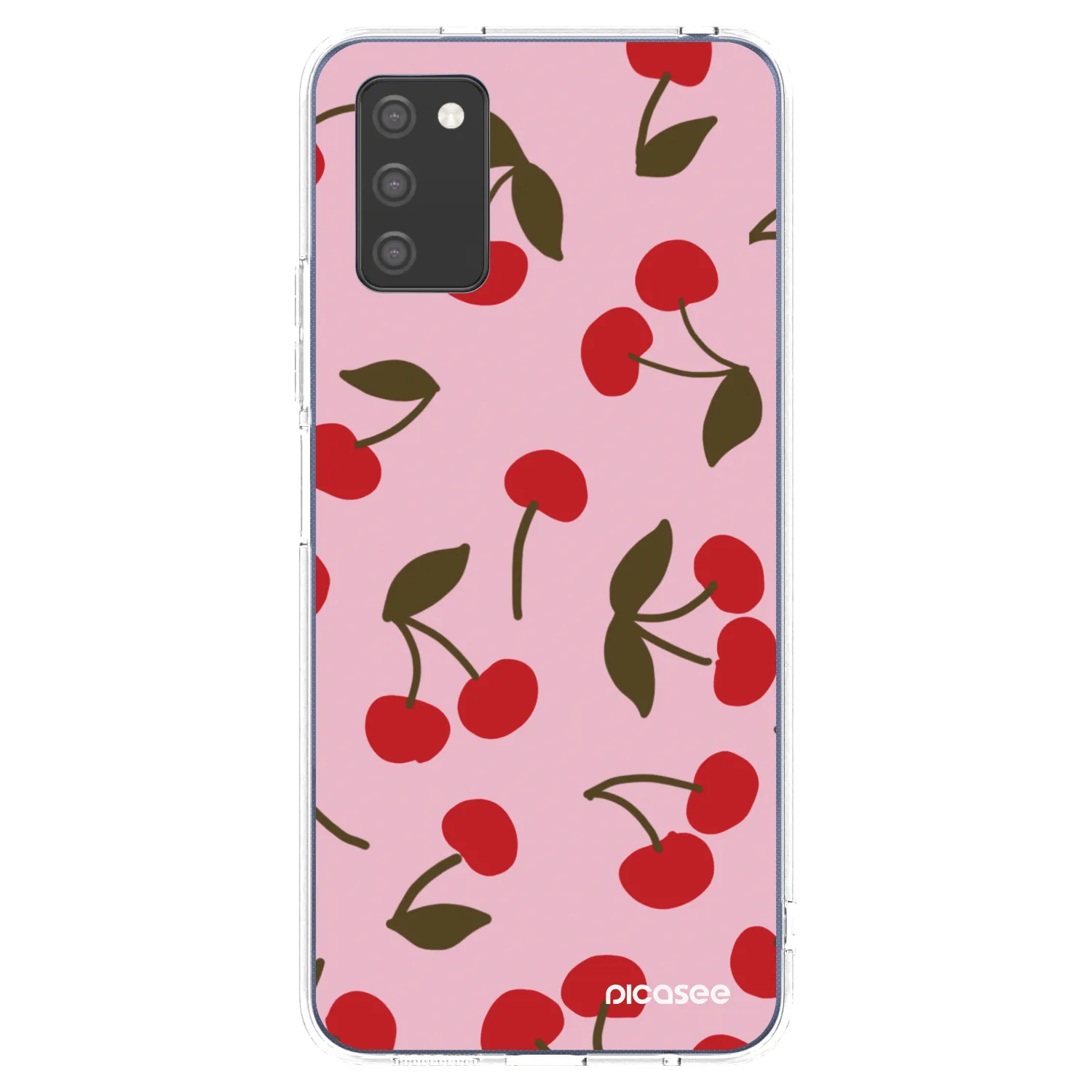 Picasee silikonový průhledný obal pro Samsung Galaxy A03s A037G - Cherry