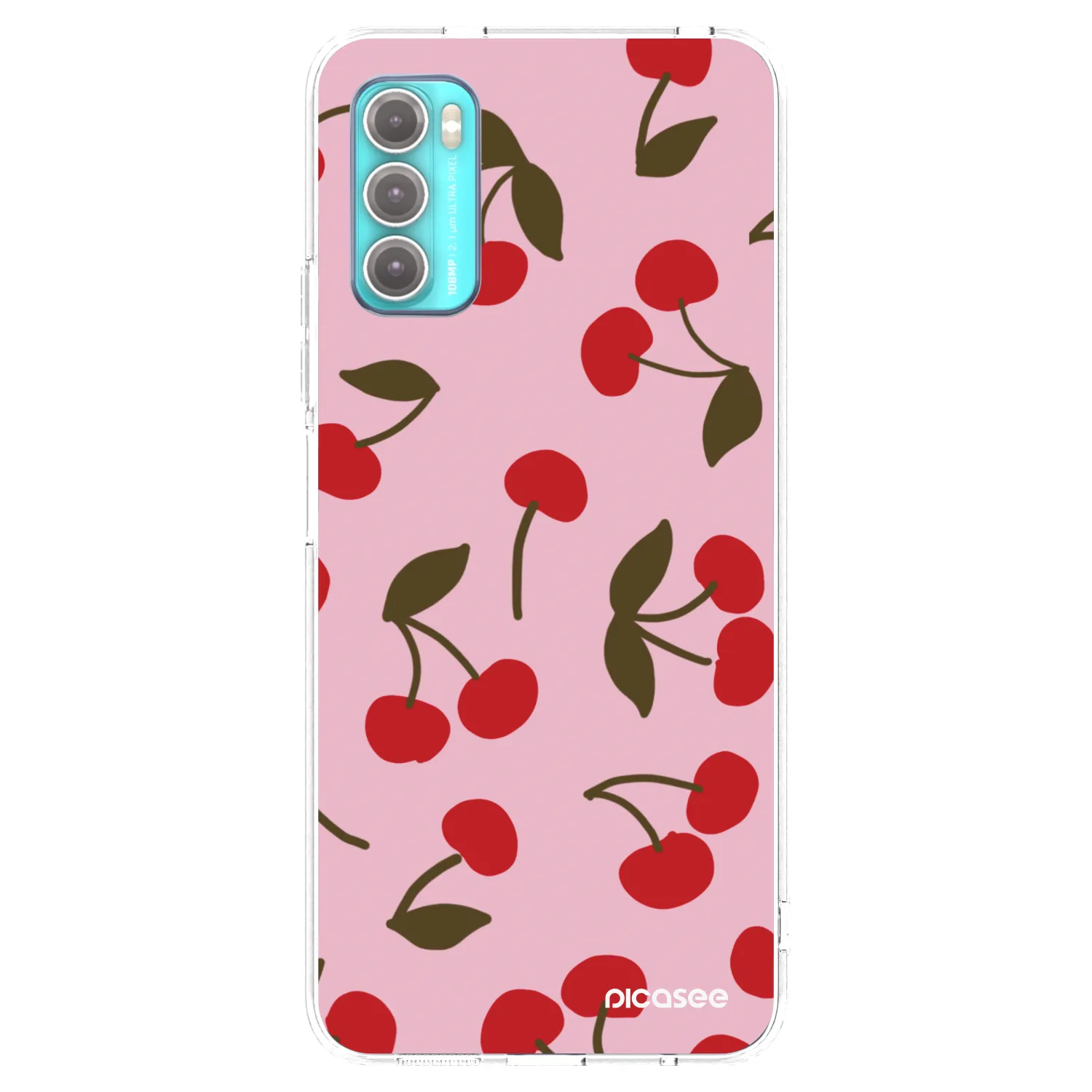 Picasee silikonový průhledný obal pro Motorola Moto G60 - Cherry