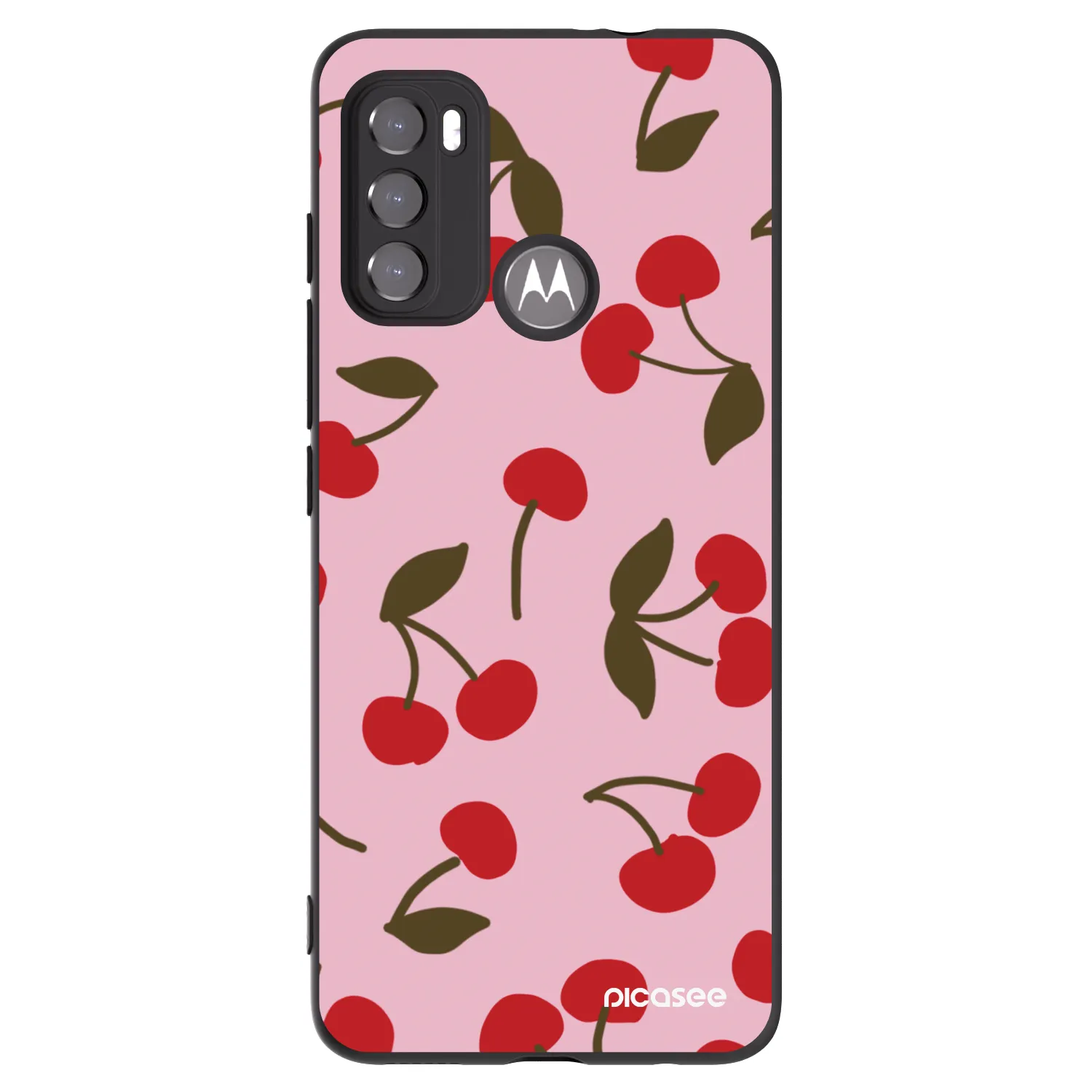 Picasee silikonový černý obal pro Motorola Moto G60 - Cherry