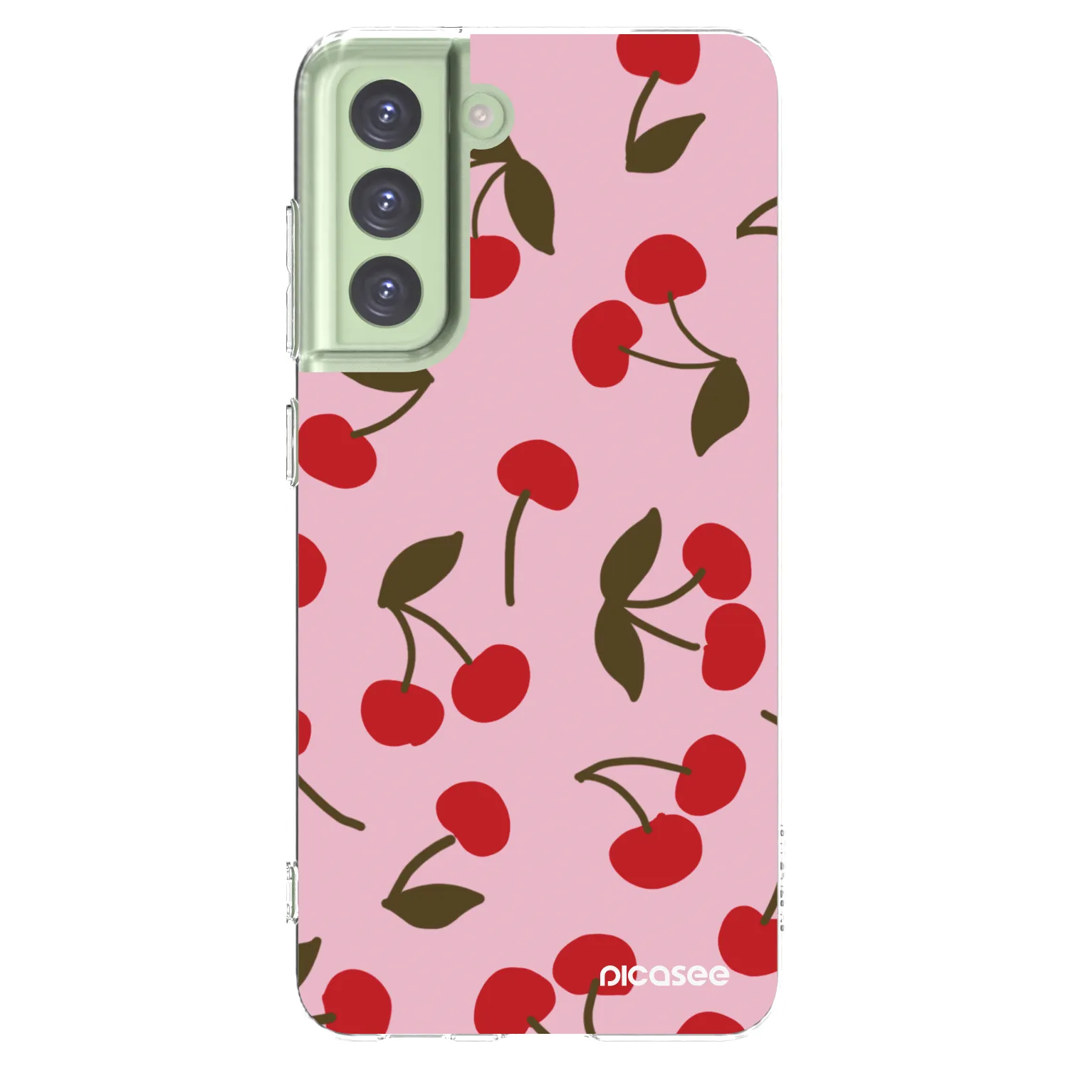 Picasee silikonový průhledný obal pro Samsung Galaxy S21 FE 5G - Cherry