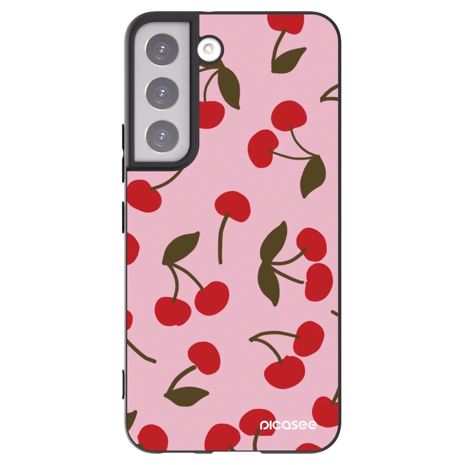 Picasee silikonový černý obal pro Samsung Galaxy S22 5G - Cherry