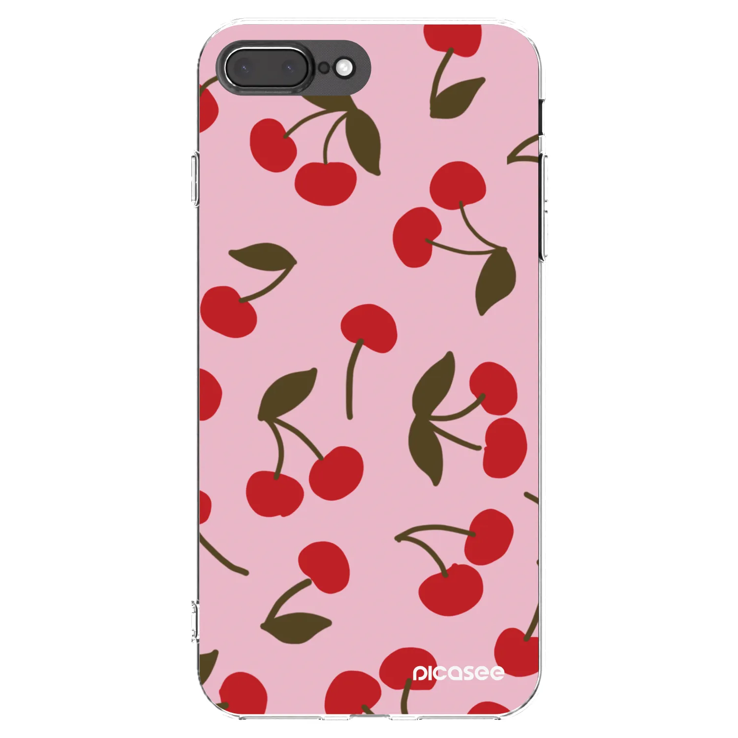 Picasee silikonový průhledný obal pro Apple iPhone 7 Plus - Cherry