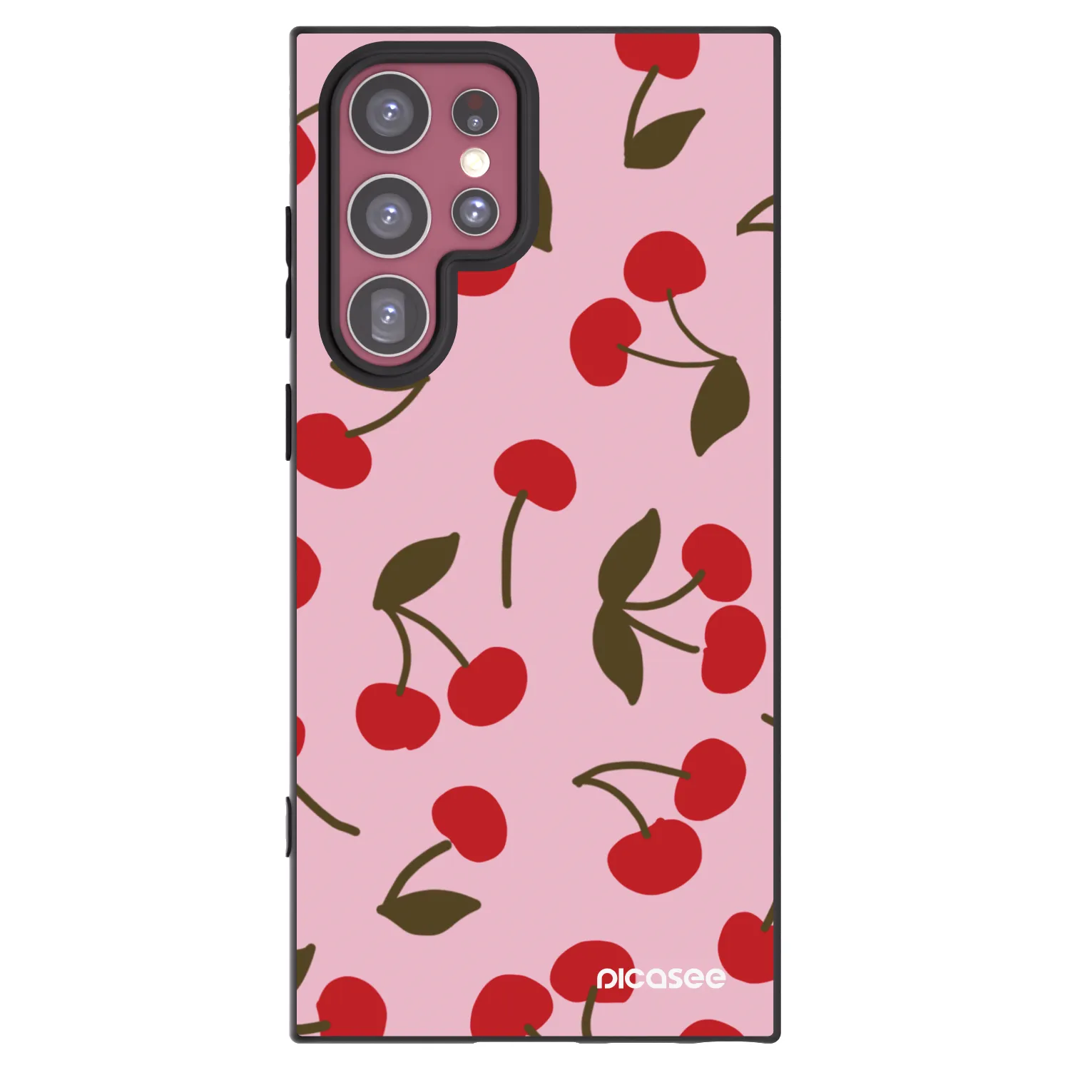 Picasee silikonový černý obal pro Samsung Galaxy S22 Ultra 5G - Cherry
