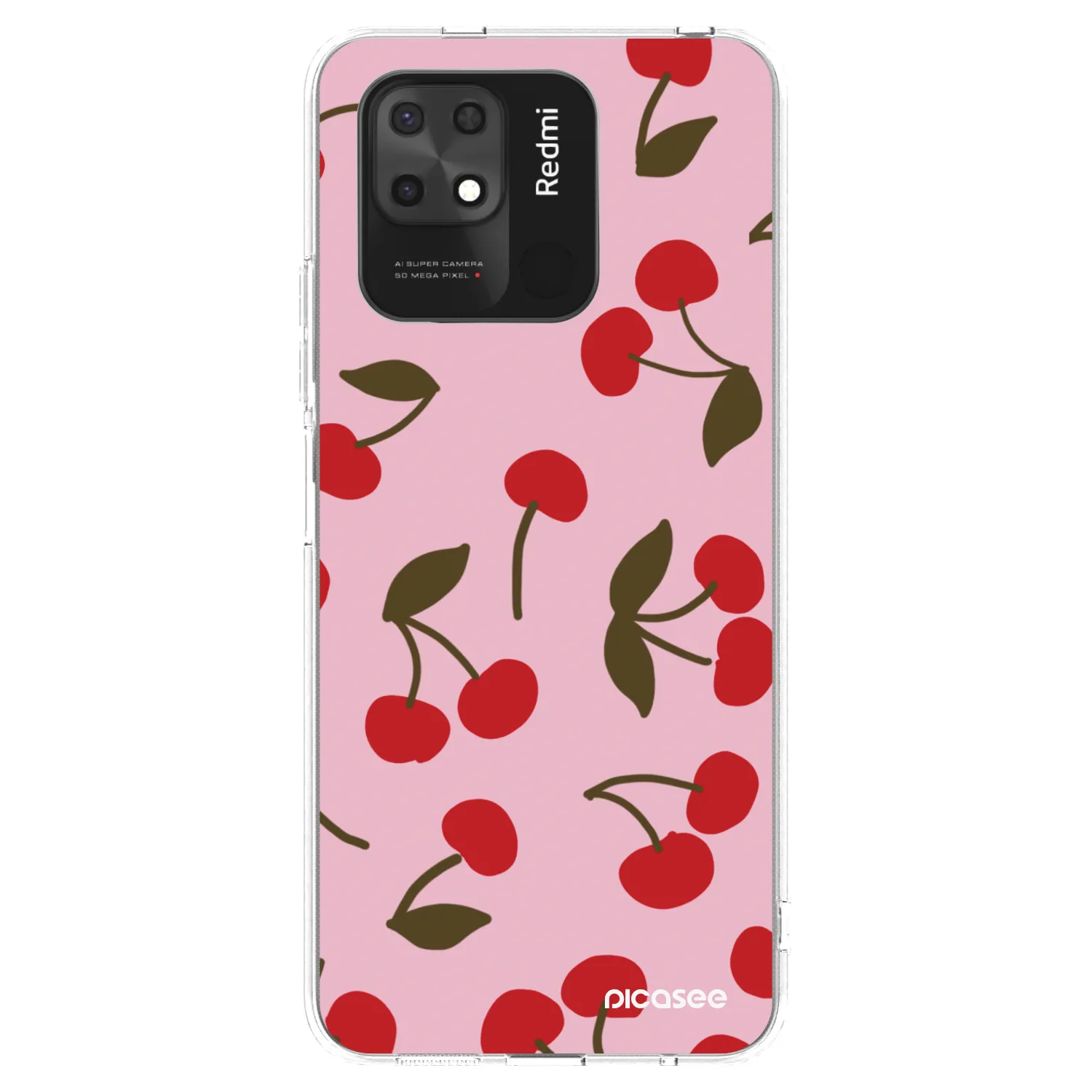 Picasee silikonový průhledný obal pro Xiaomi Redmi 10C - Cherry