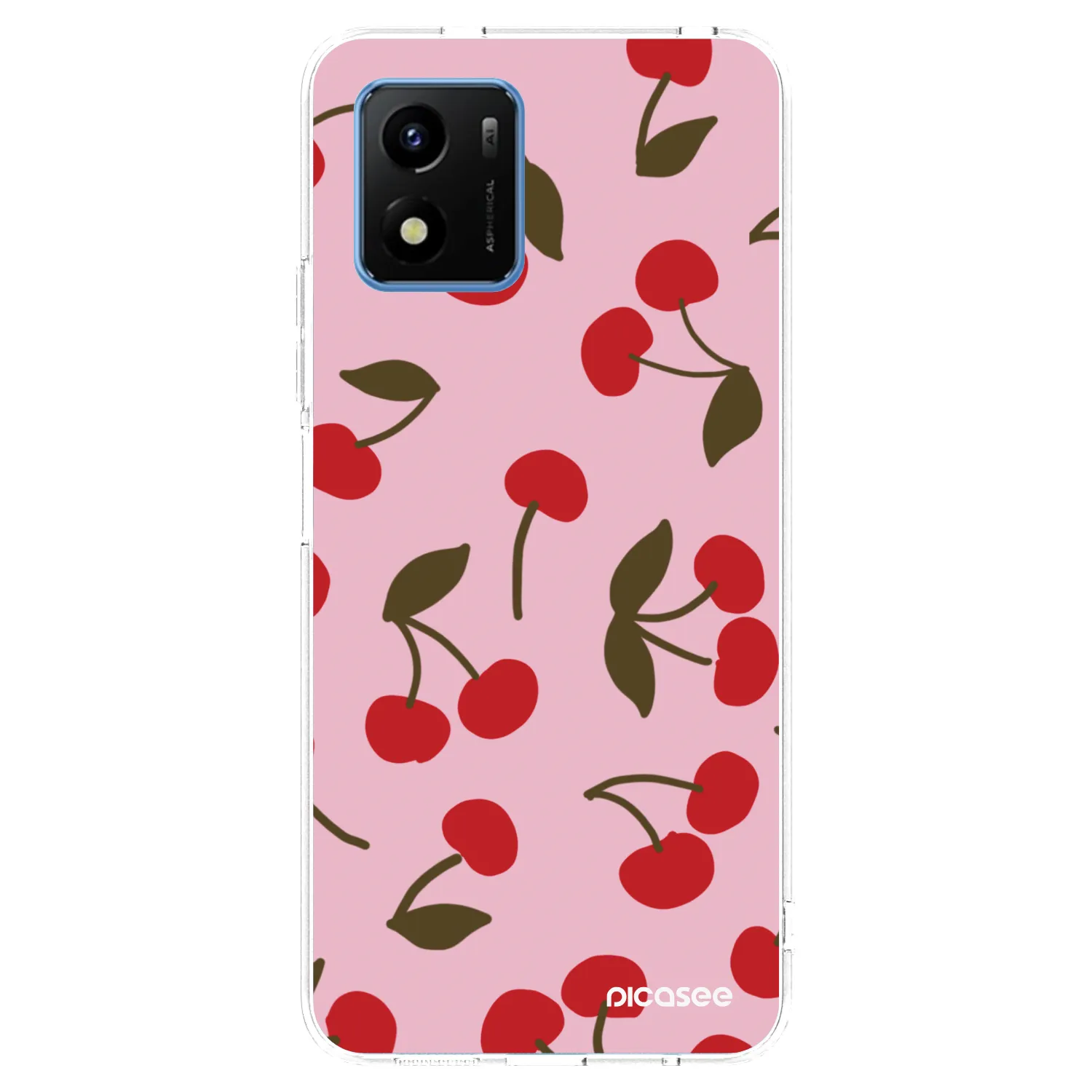 Picasee silikonový průhledný obal pro Vivo Y01 - Cherry