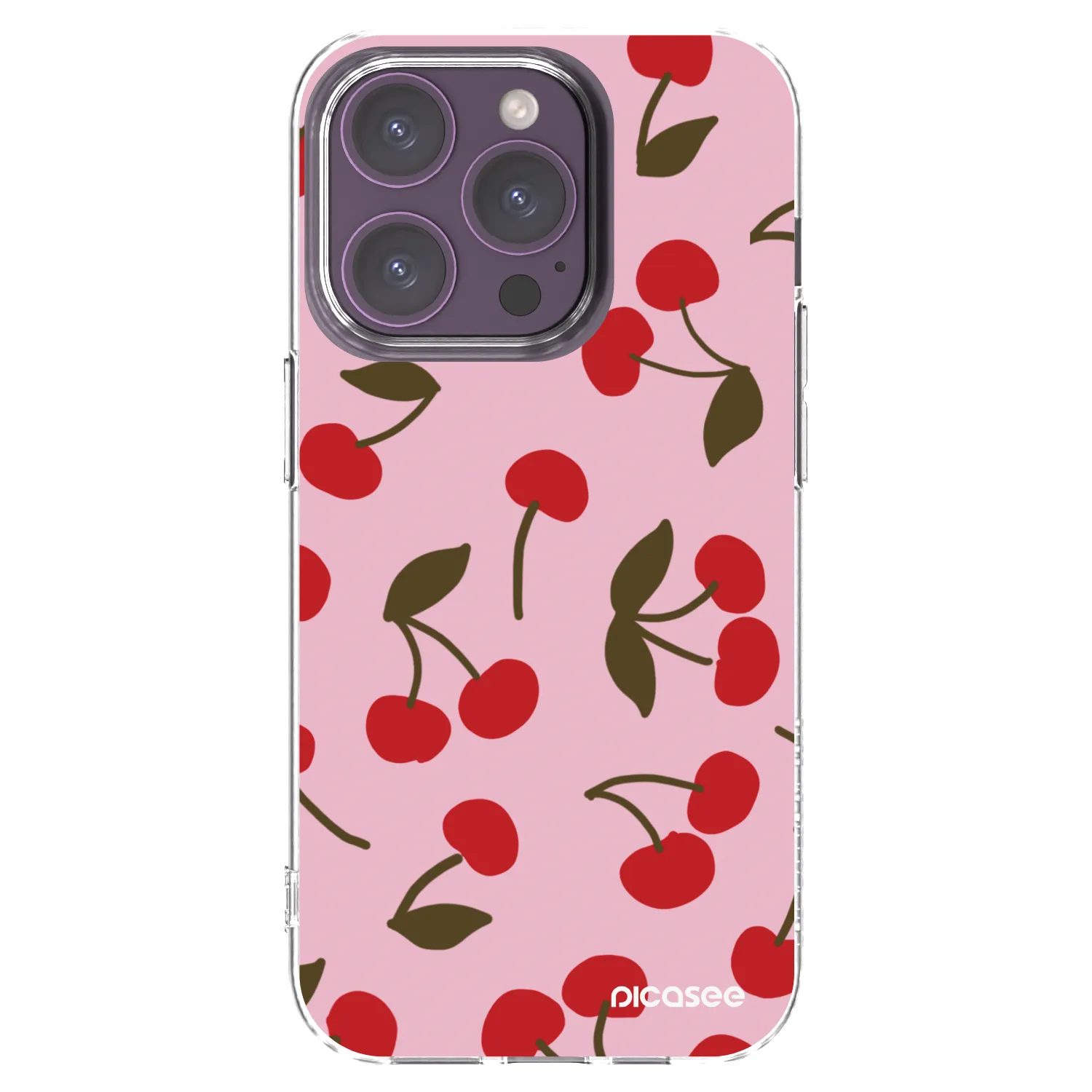 Picasee silikonový průhledný obal pro Apple iPhone 14 Pro - Cherry