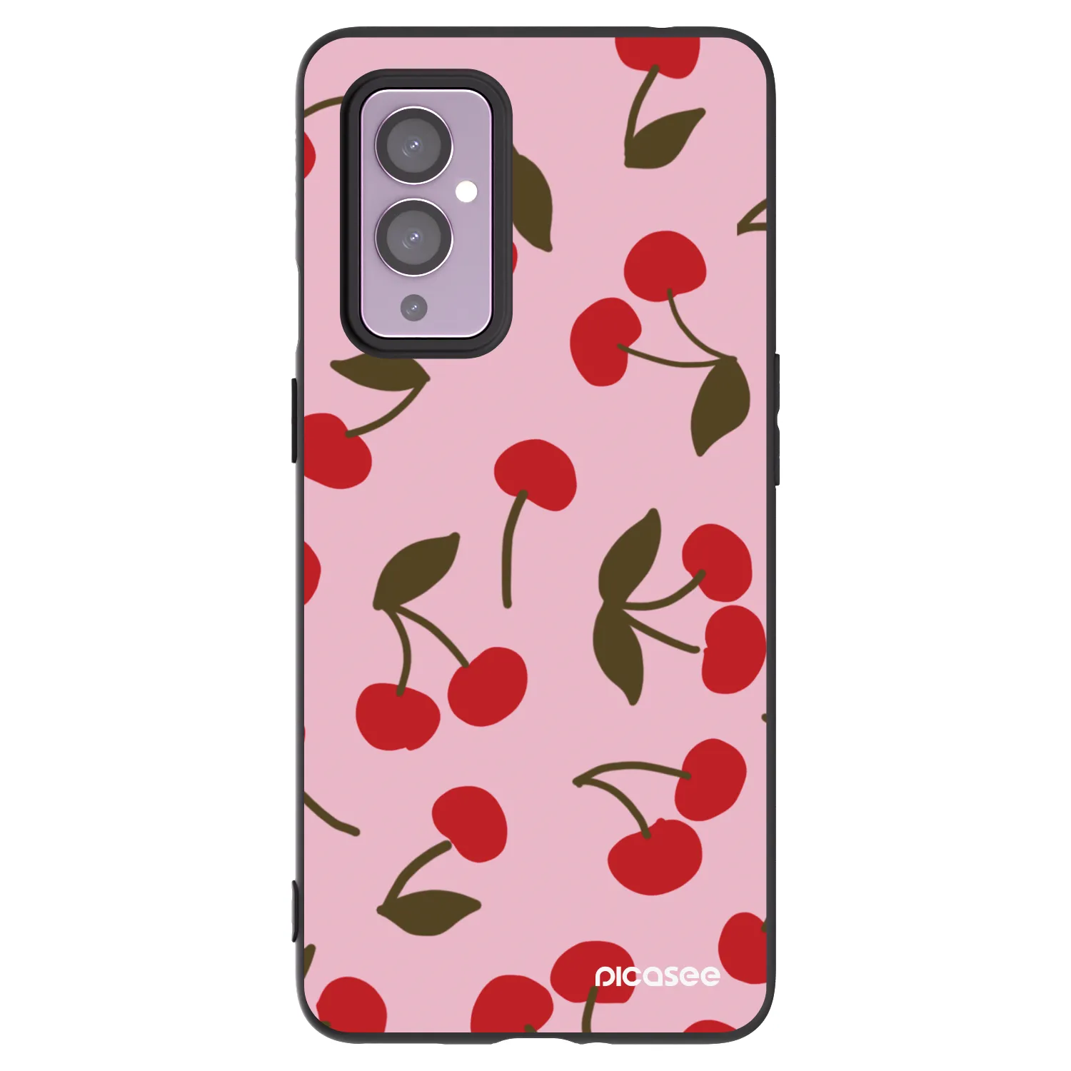 Picasee silikonový černý obal pro OnePlus 9 - Cherry
