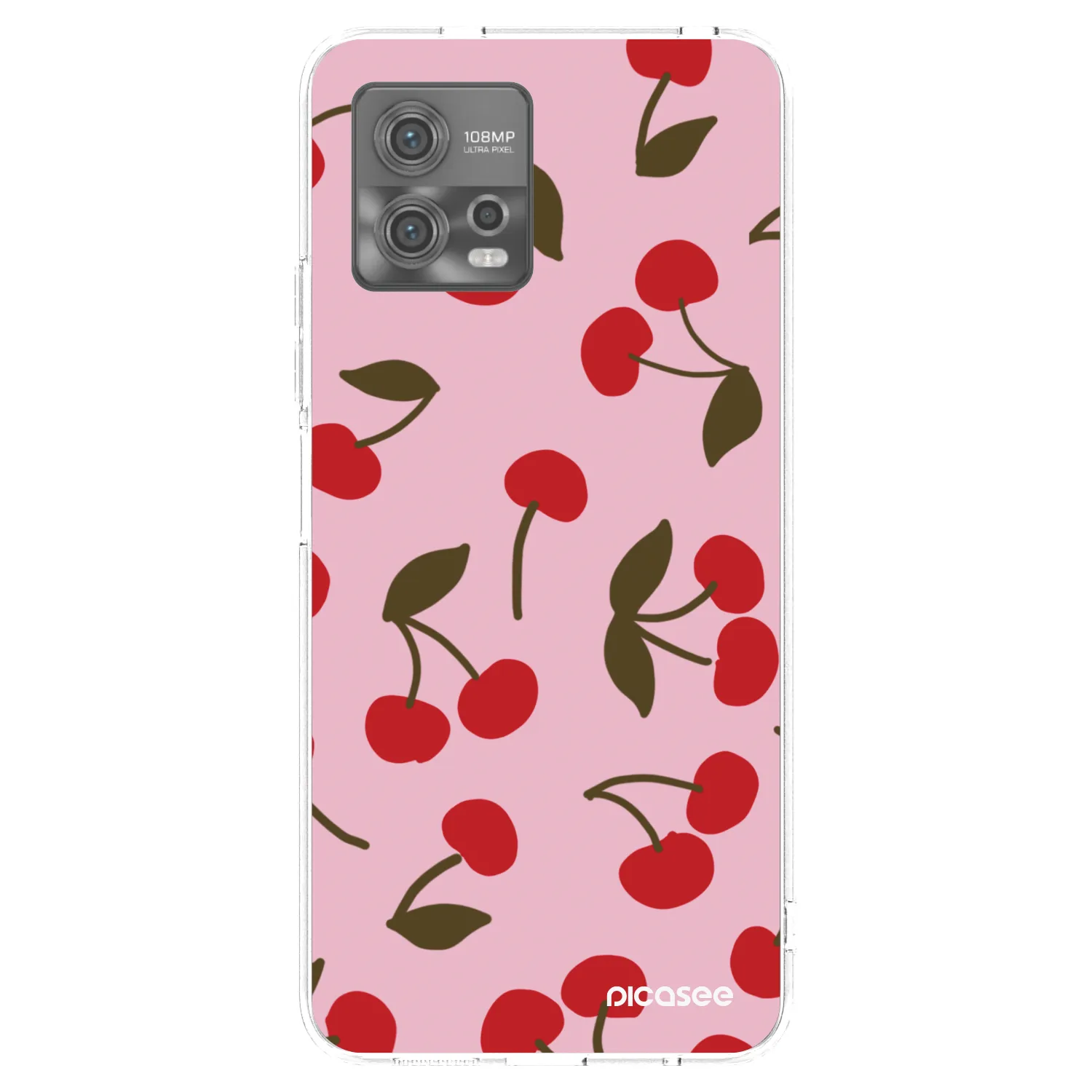 Picasee silikonový průhledný obal pro Motorola Moto G72 - Cherry
