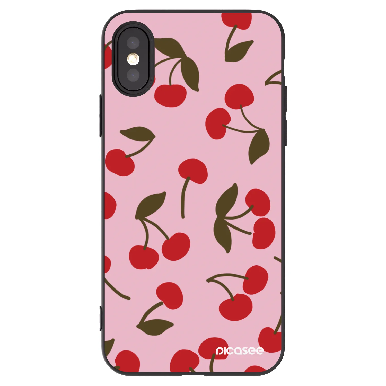 Picasee silikonový černý obal pro Apple iPhone X/XS - Cherry
