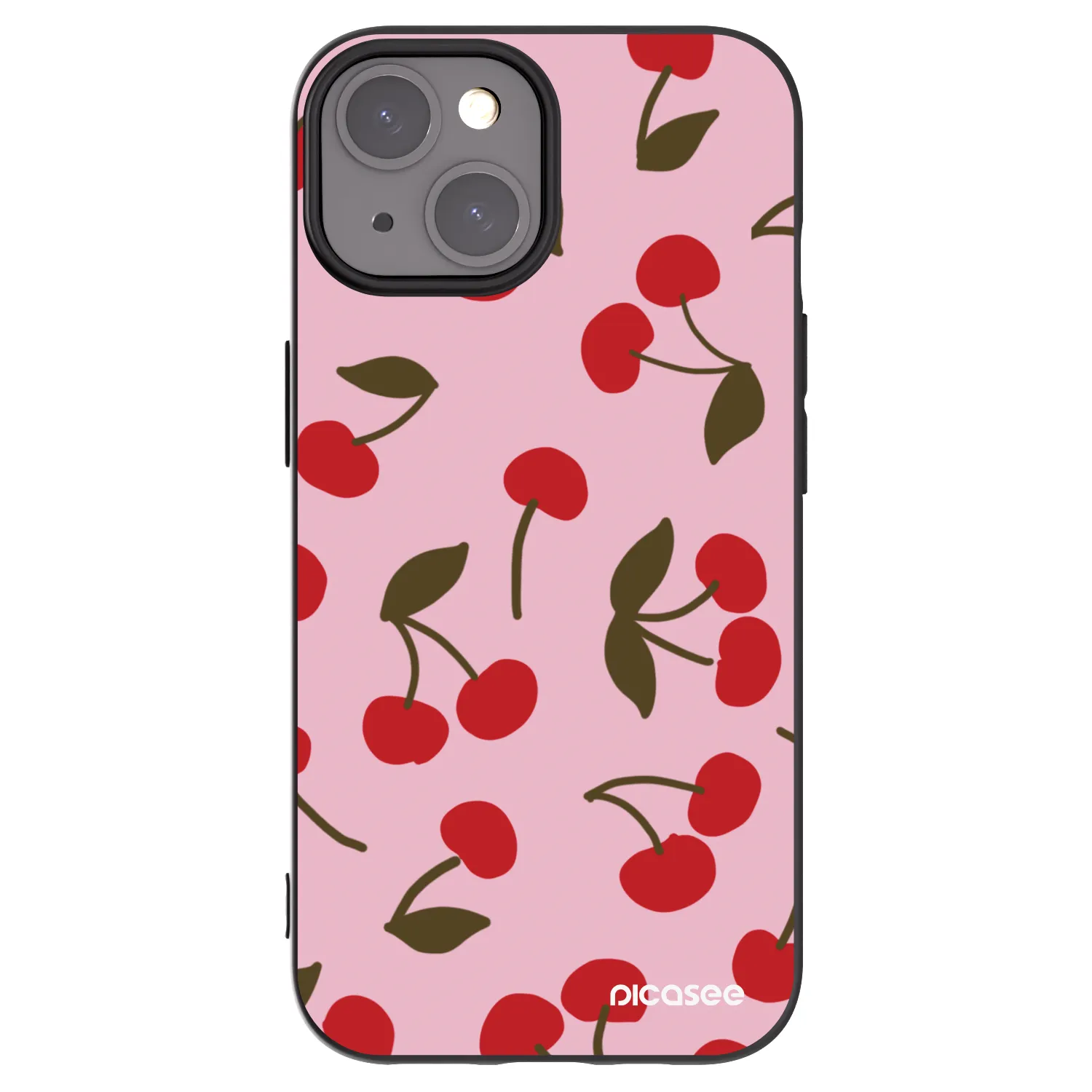 Picasee silikonový černý obal pro Apple iPhone 15 - Cherry