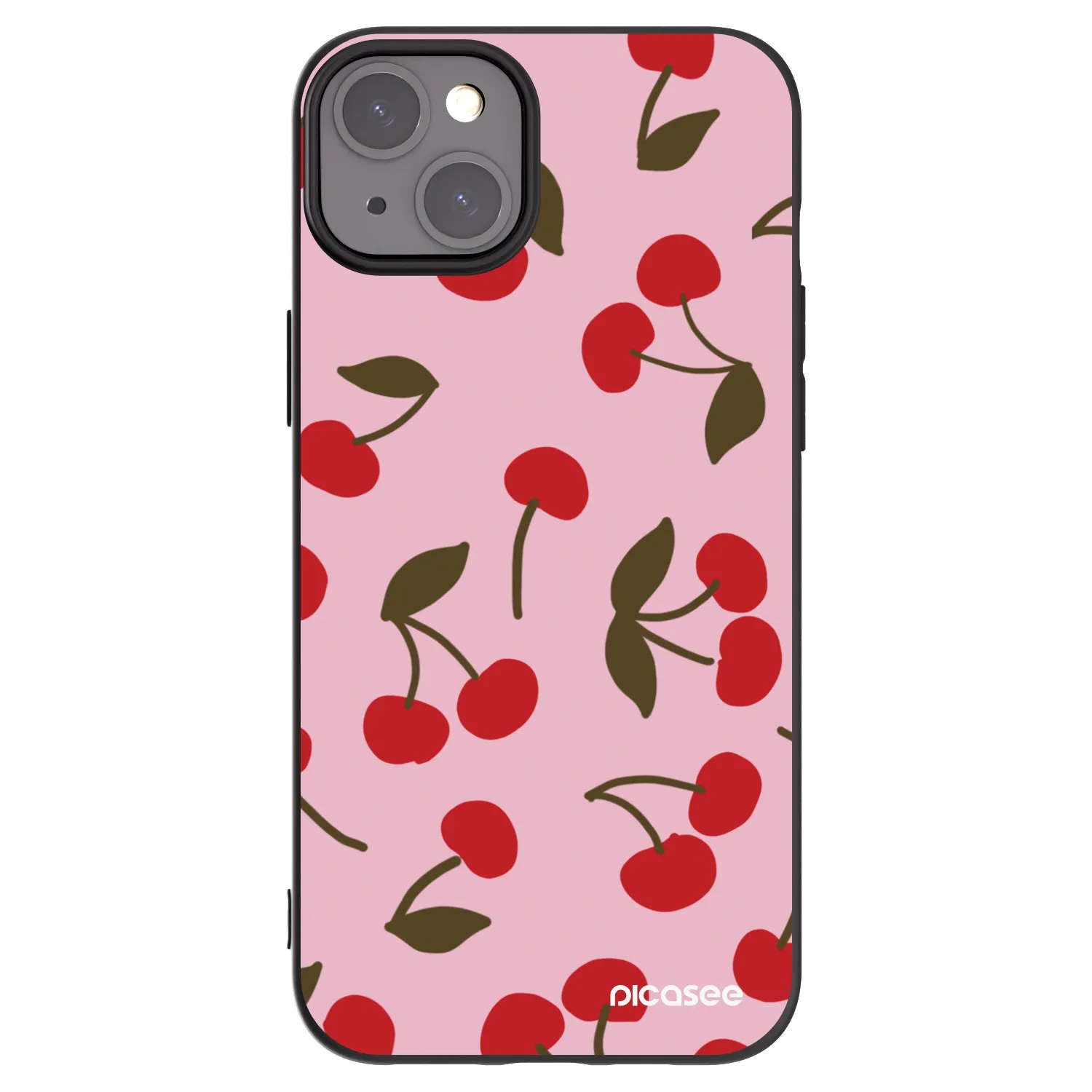 Picasee silikonový černý obal pro Apple iPhone 15 Plus - Cherry
