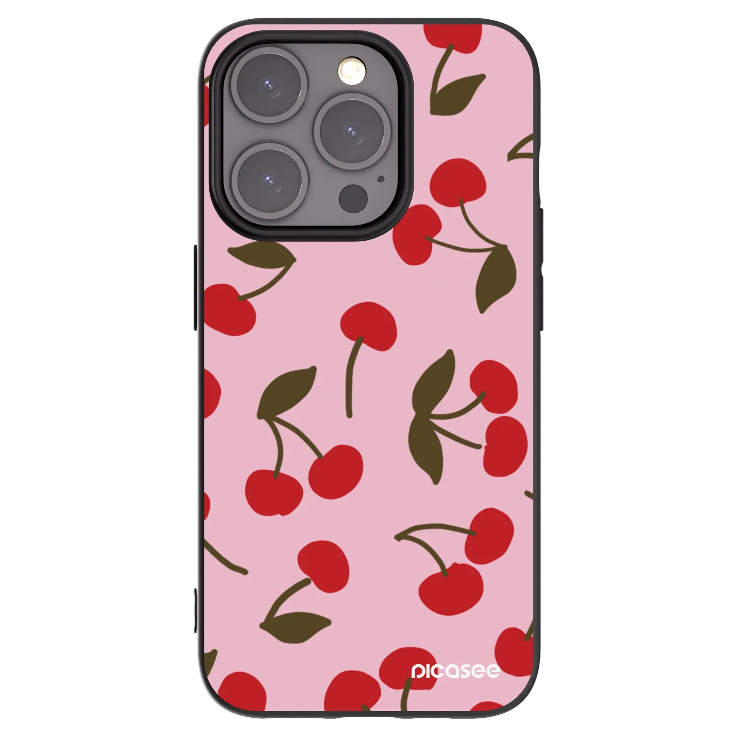Picasee silikonový černý obal pro Apple iPhone 15 Pro - Cherry