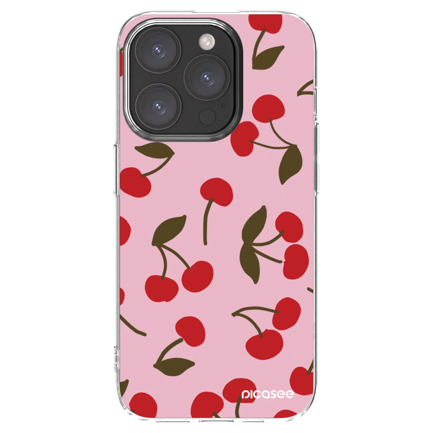 Picasee silikonový průhledný obal pro Apple iPhone 15 Pro - Cherry
