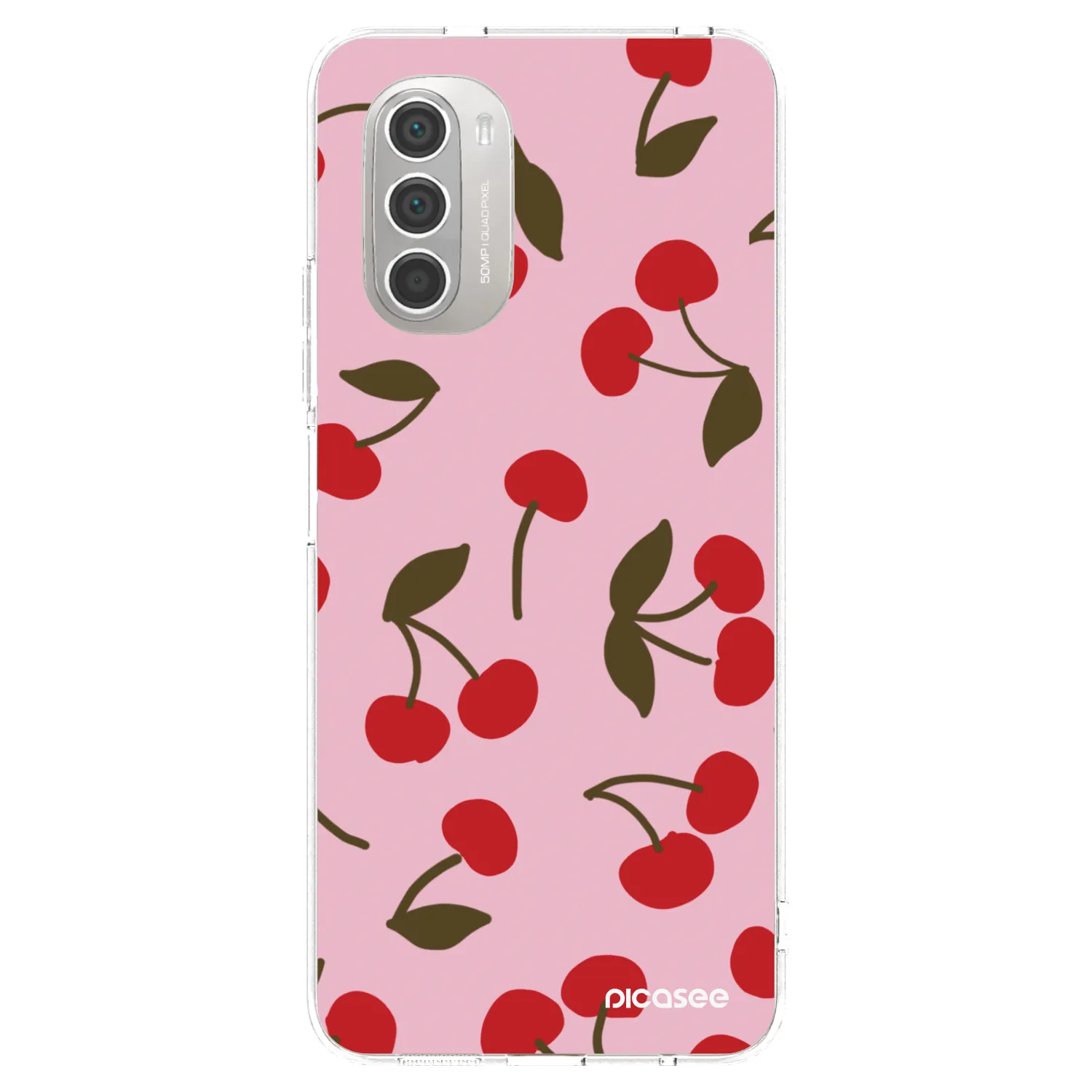 Picasee silikonový průhledný obal pro Motorola Moto G51 - Cherry