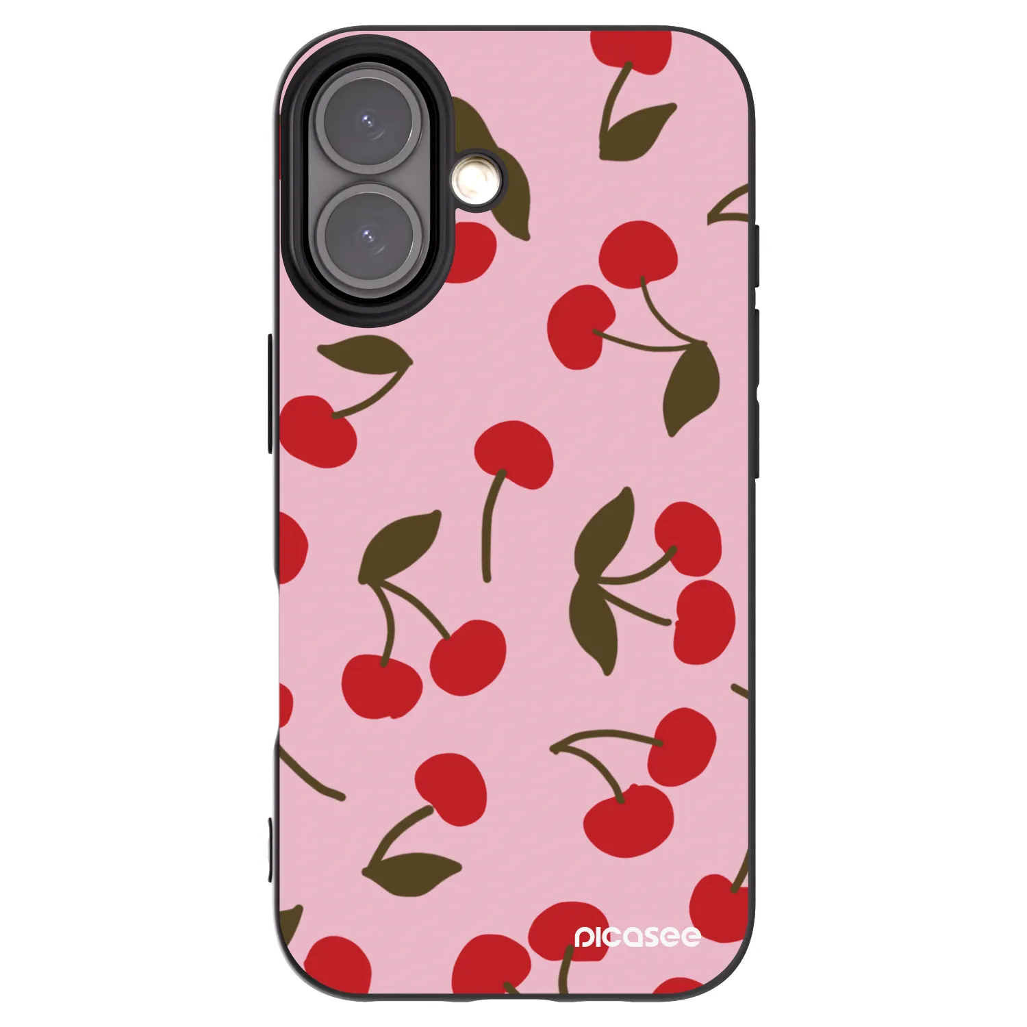 Picasee silikonový černý obal pro Apple iPhone 16 - Cherry